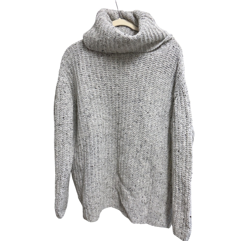 COS‎ Chunky Knit Cowl Neck Gray Wool Blend Oversized Sweater Medium